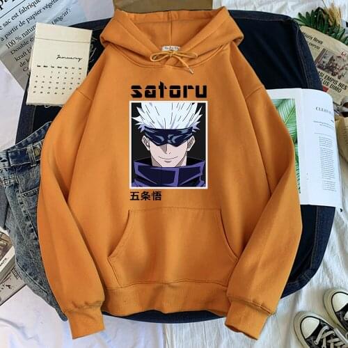 Jujutsu Kaisen Black Satoru Gojo Male Hoodies Crewneck Fashion Clothing Street Harajuku Tracksuits For Mens Autumn Sweatshirt