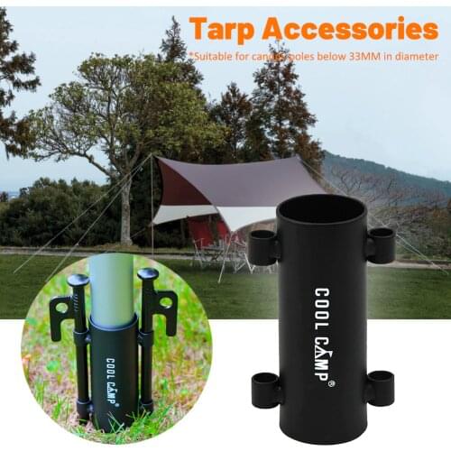 Awning Rod Holder Outdoor Camping Canopy Rod Iron Holder Fixed Tube Reinforced Windproof Tent Awning Pole Accessories