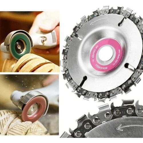 4 Inch 16mm Grinder Chain Disc 22 Tooth Wood Carving Disc For 100/115 Angle Grinder Woodworking Carving Grinding Tools