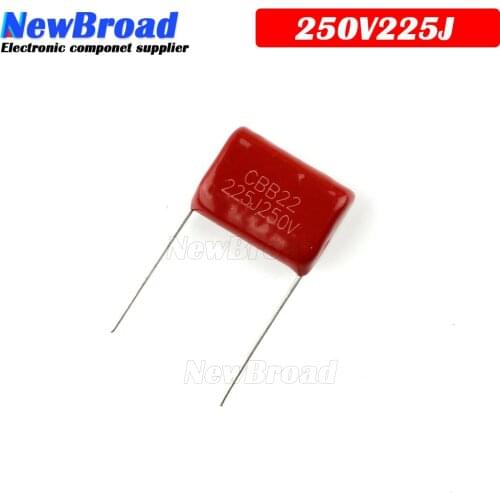 10PCS 250V225J Pitch 20MM 250V 225 2.2uf CBB 250V225 Polypropylene film capacitor