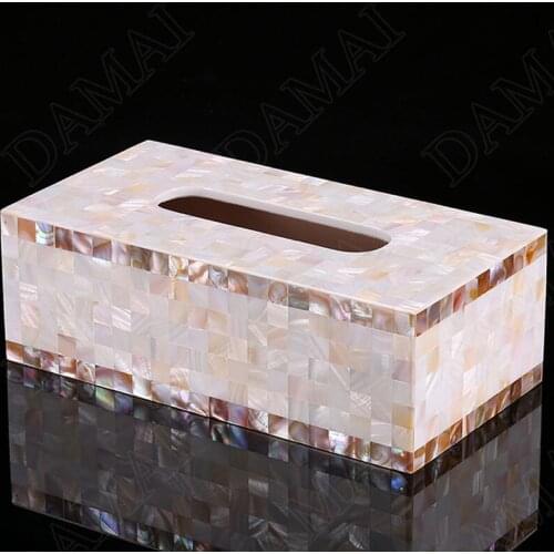 Natural Shell Tissue Box Creativity Living Room Paper Boxes Western Restaurant Napkin Organizer Home Decoration Modern Ornaments