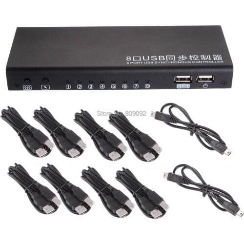 8-Port USB Controller KVM Synchnorizer Switch for Multiple PCs DNF Game Control Computer Mouse and Keyboard Share Box