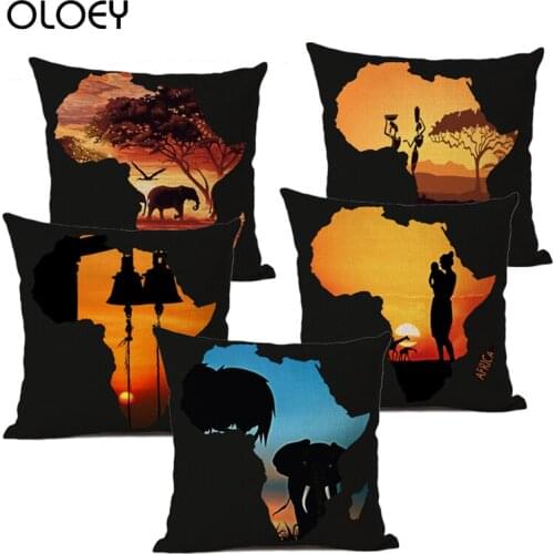 Linen Cushion Cover, Home Cushion Cover, Landscape Cushion Cover, Bedroom and Office Hotel Decoration Cushion Cover 45x45 Cm