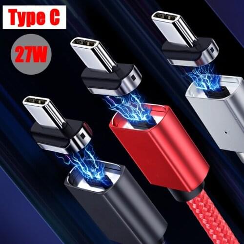 27W QC3.0 4.0 Fast Charging Type C Magnetic Cable USB C Magnetic Charger Wire Quick Charge Phone Cable for Samsung Xiaomi Huawei