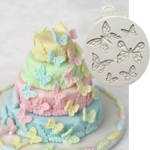 Mini Butterflies Mould Fondant Cake Decorating Tools Silicone Molds Sugarcraft Chocolate Baking Tools for Cakes Gumpaste Form