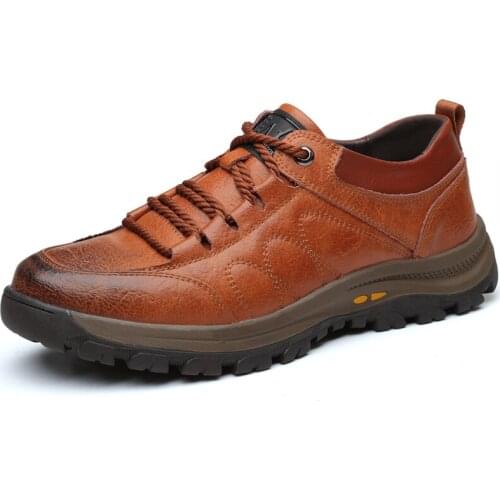 Genuine Leather Men Boots Autumn Ankle Boots men Rubber Sole Outdoor work Shoes Men Handmade Men Shoes zapatos de hombre