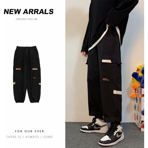 2021 Hip Hop Mens Pants Harajuku Fashion Streetwear Jogger Pants Men Casual Men Clothing Elastic Waist Cargo Pants Men Trousers