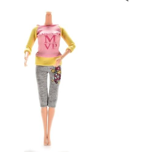 MYPANDA Fashion 2 Pcs/set Casual Clothes Spring Autumn Suit for Doll Blouse Trouser Pant