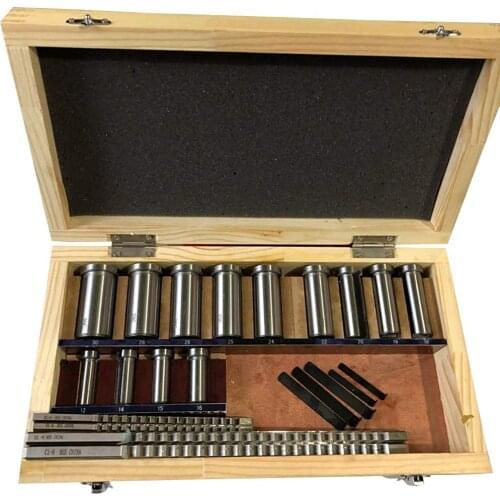 22pcs Keyway Broach Set Bushing Shim Set Metric System 12-30 HSS Keyway Tool Knife for CNC Machine