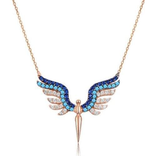 Real Silver 925 Jewelry Silver Michael Angel Lady Necklace