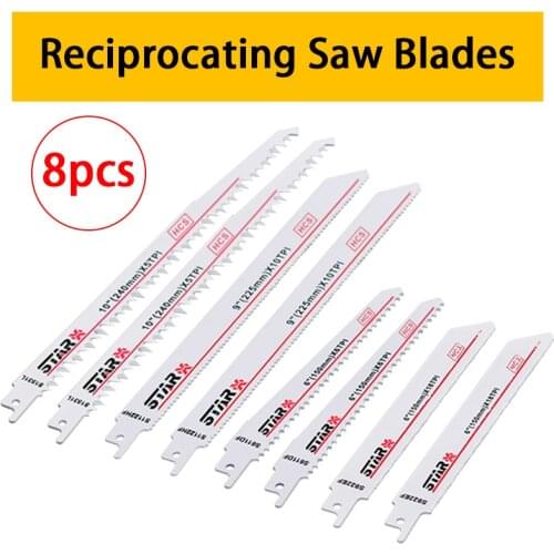 8pc/Set HCS Reciprocating Saw Blades Wood Metal PVC Cutter Blade For Bosch Makita Hitach Power Tools Accessories