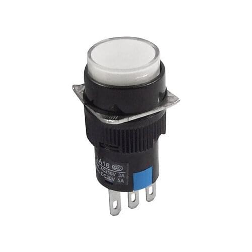 DC 30V/5A AC 250V/3A Momentary NO NC White Push Button Switch