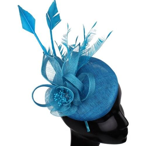 Sinamay 4 Layer Women Fascinator Hat Headband Flower Wedding Headpiece Formal Dress Ladies Occasion Headwear Hair Accessories