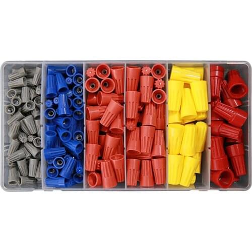 180Pcs Electrical Spring Wire Connection Screw Twist Connector Cap Insert Assortment Kit Nut Spring Cap Terminal Kit