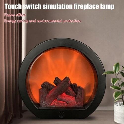 LED Flame Lantern Lamp Simulation Fireplace LED Simulate Flame Effect Lights USB Battery Powered Lamp For Living Room Decor Lamp