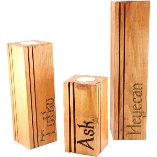 Turcowood Decorative Wooden Candlesticks
