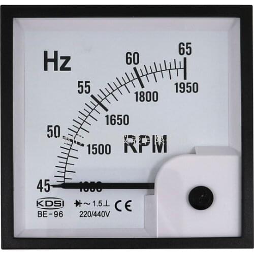 Pointer frequency meter tachometer BE-96 45-65Hz 1350-1950rpm 220/440V