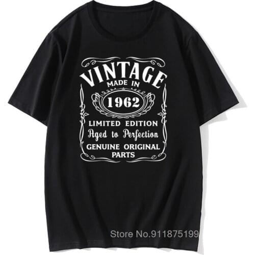 Vintage Made In 1962 T-Shirt Anniversary Present Funny Unisex Graphic Graphic Cotton Short Sleeve Novelty O-Neck Father Tshirt