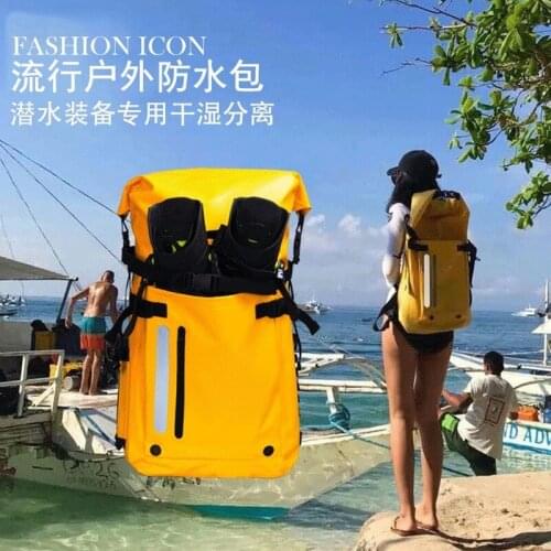 Outdoor Waterproof Backpack Beach Diving Equipment Wet and Dry Separation Bag PVC Waterproof Backpack Wholesale