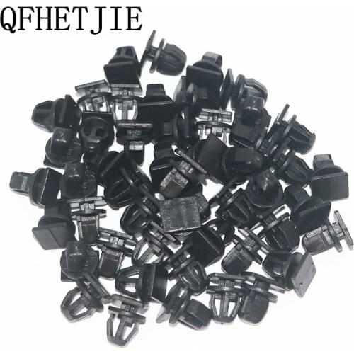QFHETJIE 50PCS Black Plastic Auto Fastener Clips Car Door Bumper Cover Automotive Rivet Auto Fasteners for Renault