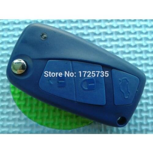 1Pc Of New Replacement Flip Key Case Cover Blue Color For Fiat 3 Button Folding FOB Remote Shell Uncut Blade No Logo Car Parts