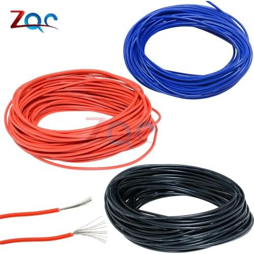 10 Meters 10M UL-1007 24AWG Hook-up Wire 80C / 300V Cord DIY Electrical Wire Cable Red/Black/Blue/Yellow 24 AWG