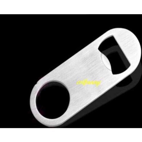 100pcs/lot Fast shipping Stainless Steel Small Flat Speed Bottle Opener Cap Openers Remover Bar Blade 8.8x3.2cm