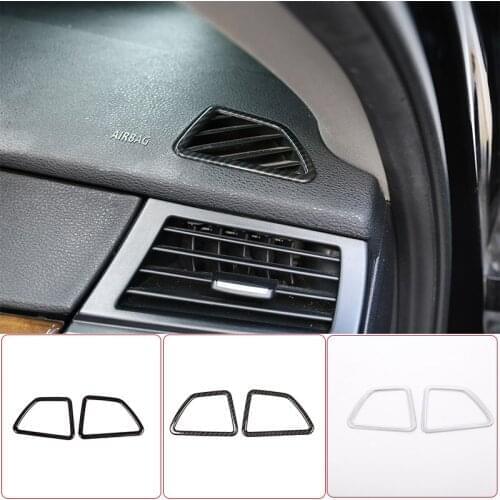 2 Pcs LHD For BMW X5 E70 X6 E71 2008-2013 ABS Car Dashboard Air Conditioning Air Outlet Frame Trim Sticker Car Accessories