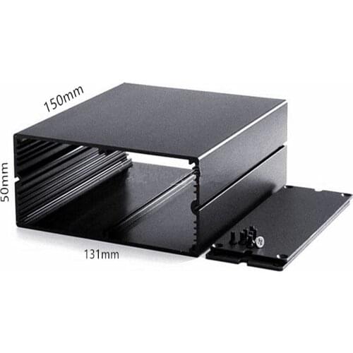 Aluminum Enclosure DIY Project Case Power Junction Box 131*50-150mm Black