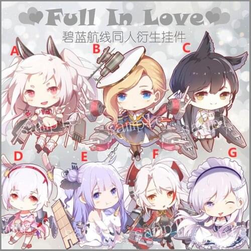 Anime Keychain Azur Lane HMS Belfast Unicorn Laffey Acrylic Keyring strap Figure 6cm