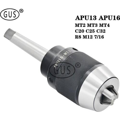 Free shipping integrated drill chuck Mo-type taper MT2 MT3 MT4 R8 C20 C25 C32 APU13 APU16 self-tightening chuck 1-13mm 1-16mm
