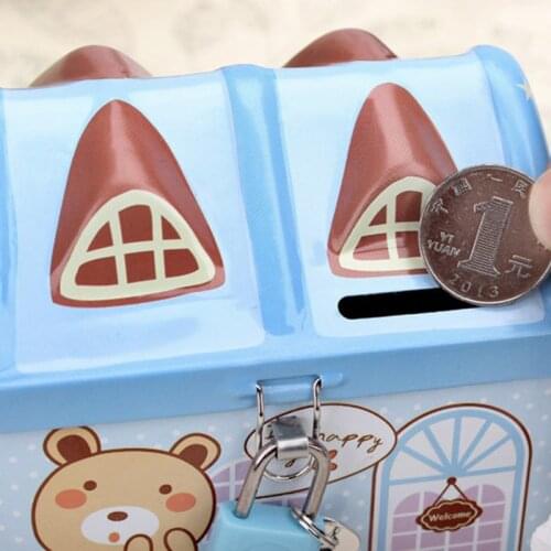 Childrens Birthday Piggy Bank Bank House Tin Piggy Bank Cartoon Change Bank Metal Toy Piggy Bank Child Gift