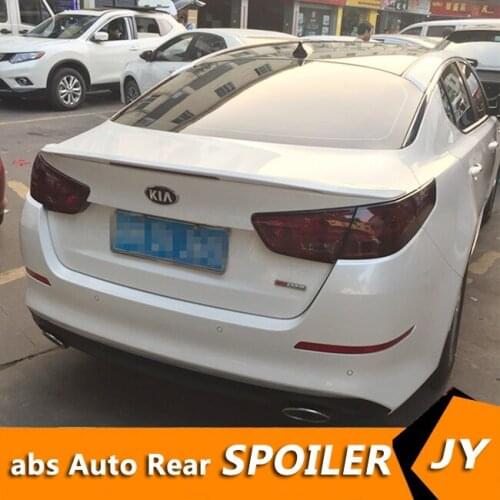 For KIA Optima Spoiler 2014-2015 K5 spoiler with light High Quality ABS Material Car Rear Wing Primer Color Rear Spoiler