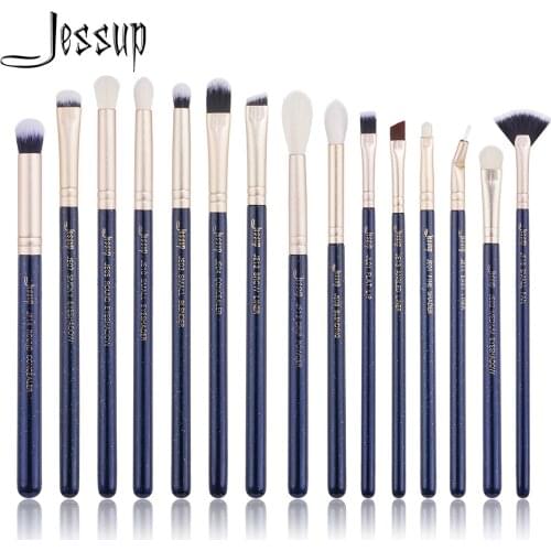 Jessup 15PCS Prussian Blue / Golden Sands Makeup brushes set Beauty kits Eye Make up brush EYESHADOW LIP BRUSH BLENDER