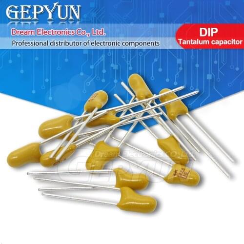 10PCS DIP Tantalum capacitor 16V 25V 35V 1uf 2.2UF 3.3UF 4.7UF 10UF 22UF 33UF 47UF 100UF 104 224 474 225 106 226 476 107 DIP