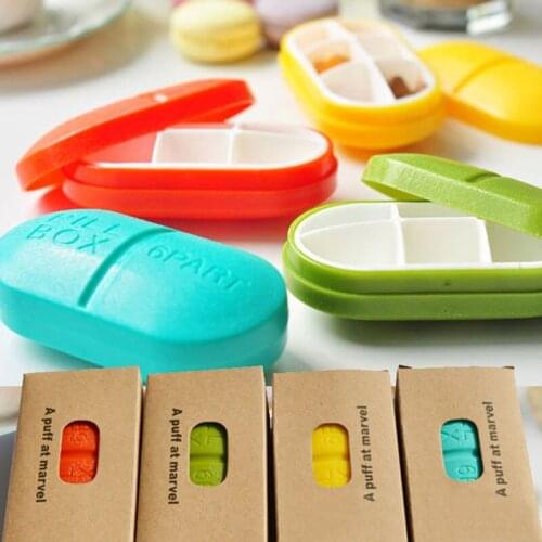 Container Portable Mini 6 Lattice Box Drug Storage Shape Candy Color Medicine