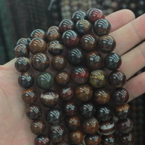 Round iron tiger eye beads natural stone beads DIY spacer beads for jewelry making strand 15" wholesale