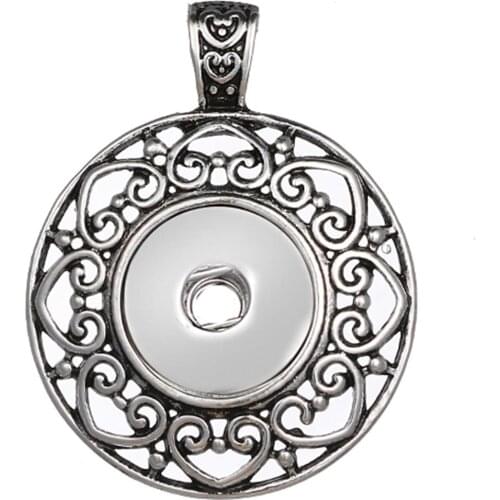 JaynaLee Around Heart Snaps Pendant without Chain fit 18mm or 20mm Ginger Snaps for women Men gift GJP8012