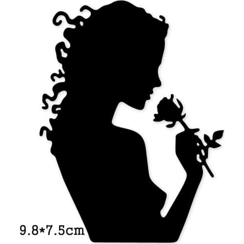 Metal Cutting Dies lady holding flower 2020 New Crafts Stencil For DIY Scrapbooking Paper/photo Cards Embossing Die template
