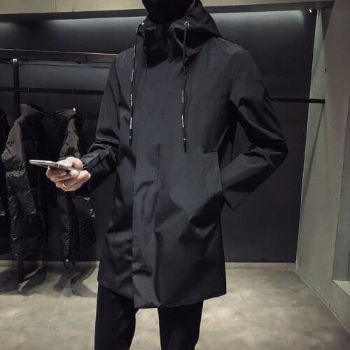 2021 Brand clothing Fashionable Men autumn High quality Trench coat/Man slim fit hoodies Long leisure Trench Jackets size S-5XL