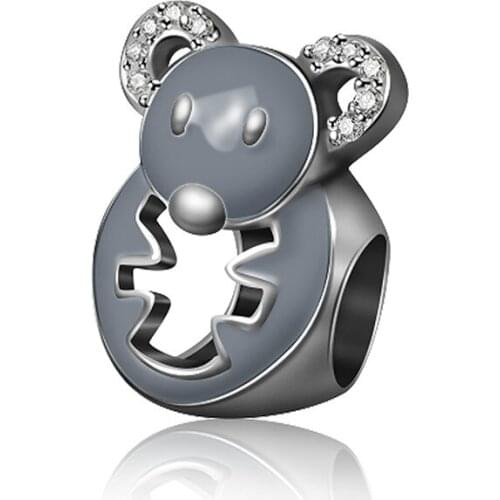 NEW 100% 925 Sterling Silver Charm 1:1 Original Authentic Classic Mouse Of The Zodiac Retro Elegant Women DIY Bead 2281-2300