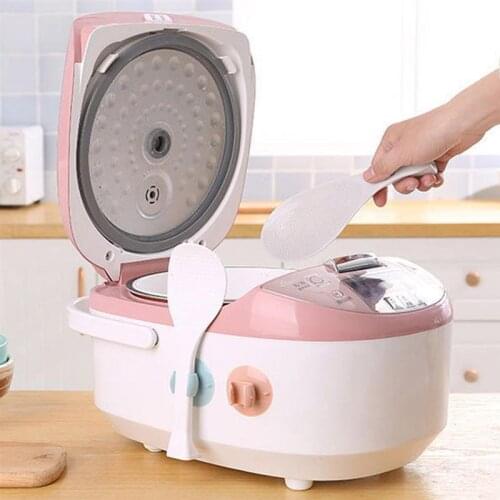 Portable Rice Cooker Spoon Suction Holder Kitchen Organizer Tools Rice Spoon Stand Storage Gadget Rack Random Color