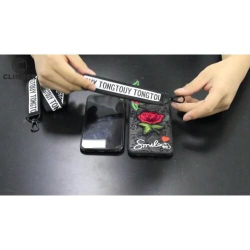 With Lanyard Fashion Sexy 3D Rose Flower Hard PC Lace Phone Case For iPhone 8 7 Plus