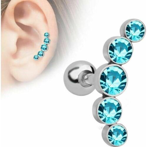 Simple Crystal Rhinestone Nose stud Stainless Piercing Stud Superfine ear bone needle earrings Body Jewelry