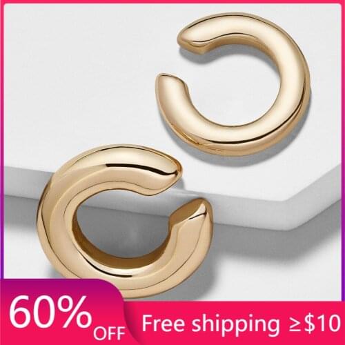 Clip Earrings Set Of Uneven Size Gold / Alloy Color Geometric C Shape Earclip Fashion Brand Party Women Jewelry