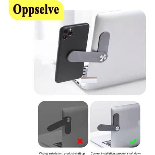 Oppselve Laptop Cell Foldable Extend Support Desk Mobile Phone Holder Stand Magnet Adsorption Non Slip Desktop Smartphone Mount