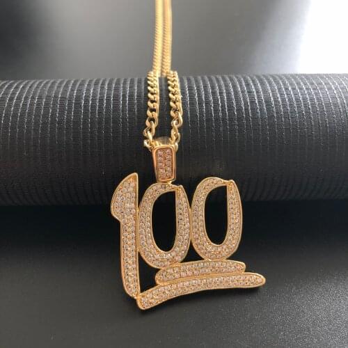 Iced out 100 pendant hiphop jewelry