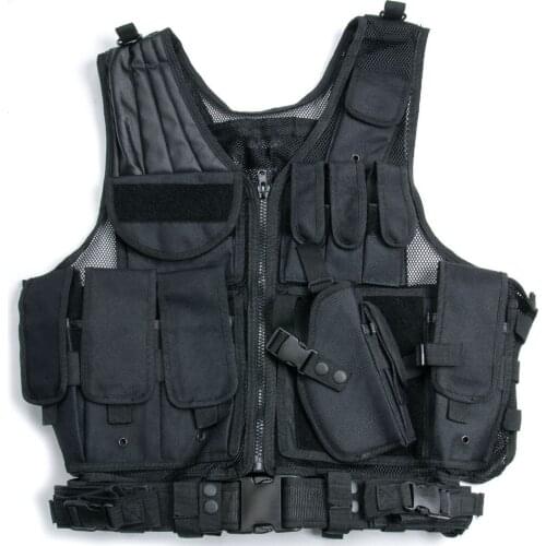 Military Tactical Hunting Combat Vest Holster Heavy Duty Regular Black