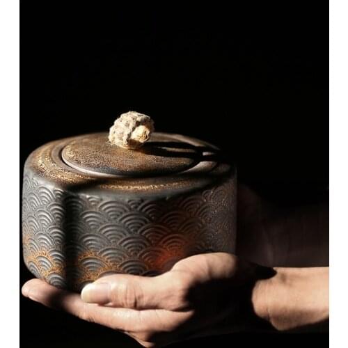 Japanese ceramic tea caddies vintage porcelain tea canister storage tea or food