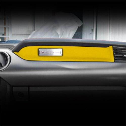 Suede Center console panel Car interior decoration sticker For Ford Mustang